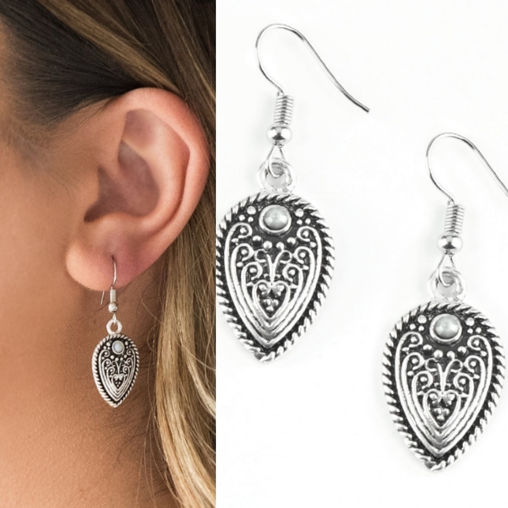 Silver teardrop earrings